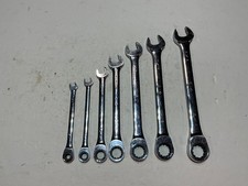 Rare S-k 7 Pc Sae G-pro Splined Ratcheting Combination Wrench Set 14-34