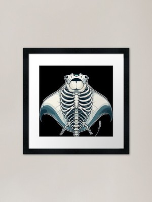 Röntgen Mantarochen Körper Anatomie Radiog gerahmtes Wandbild Poster Leinwanddruck Bild