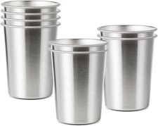 8 Pack 6 Oz Stainless Steel Cups for Kids, BPA Free Healthy Metal Shatterproof S