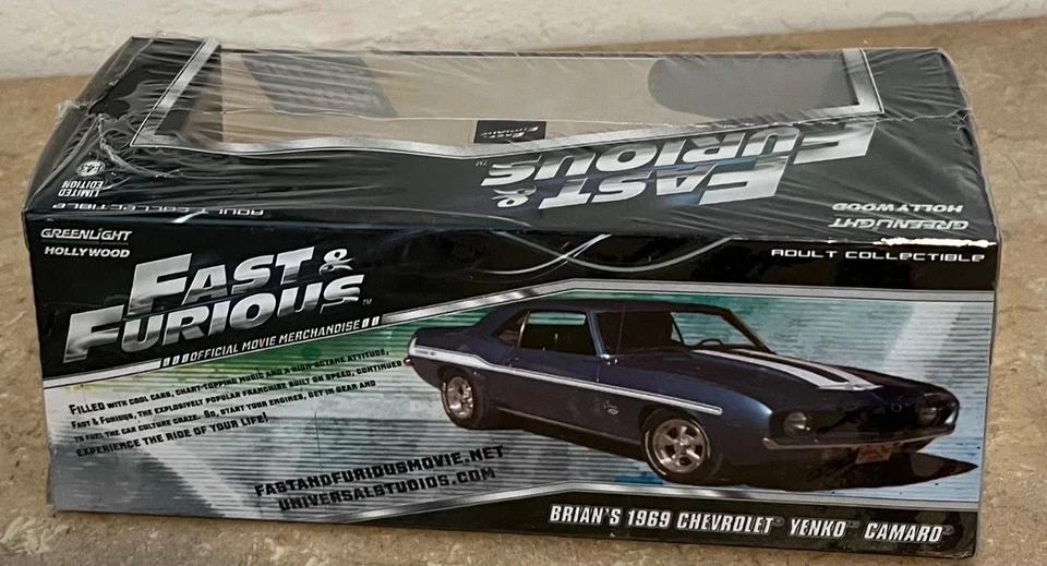 Greenlight Hollywood Fast & Furious Brian's 1969 Chevy Yenko Camaro 1:43 Car - Image 4 of 4