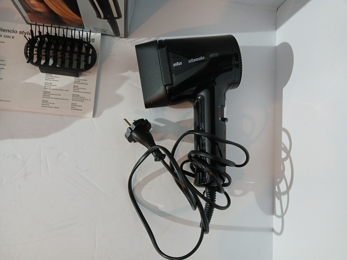 Vintage Travel Hair Dryer Braun Silencio Boxed With Instructions Type C  Plug