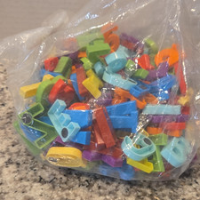 Large Bag Of Multicolored Magnetic Plastic Alphabet Letters And Numbers