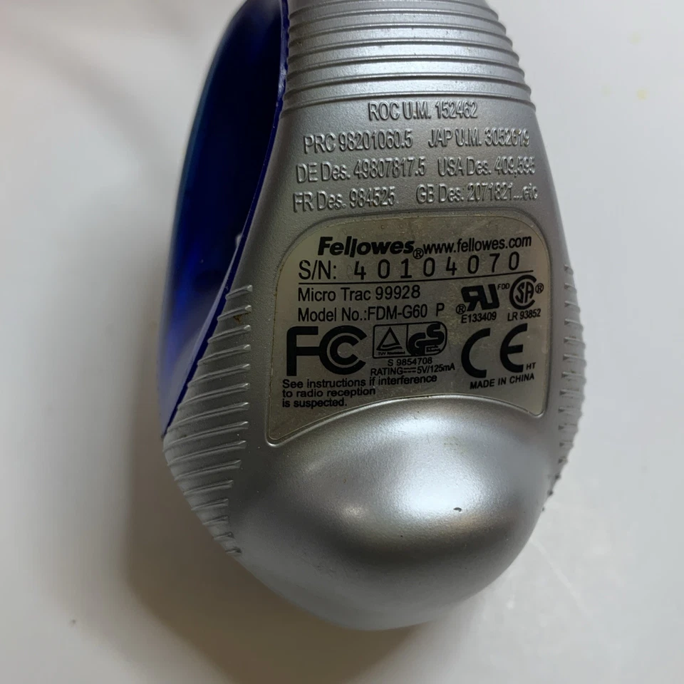 Fellowes Micro Trac 99928 Trackball FDM-G60 Handheld Mouse Wired USB 3 Button - Image 4 of 4