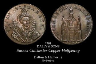 1794 Sussex Chichester Conder Halfpenny D&H 15 super! ex Seabys
