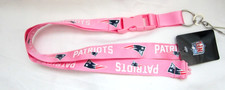 Patriots Pink Licensed NFL Keychain/ID Holder Detachable Lanyard-Brand New vers2