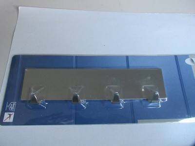 WENKO Hook Bar 4 Hooks Stainless Steel Gloss Strip Door Hook Wardrobe, New!!!