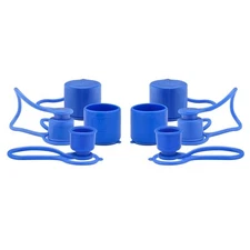 Measureman Blue Dust Caps Plugs for 1/2 Flat Face Hydraulic Quick Connect Couple