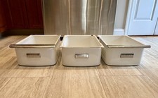 3 Vintage GE Refrigerator White Enamel Vegeta...
