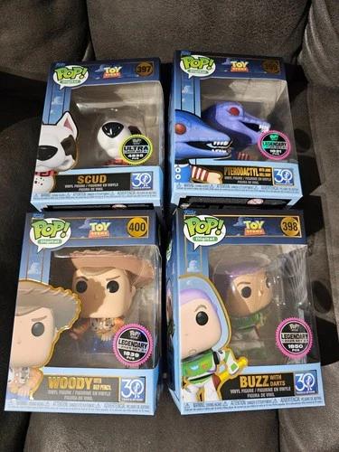 Toy Story Digital Series Funko Pops #397-#400 - Pterodactyl, Scud, Buzz, & Woody