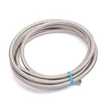 6AN 10Feet Stainless Steel Nylon Braided Fuel Line Hose Oil Gas 6AN-10FT Silver