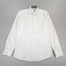 ETON Mens Shirt White 15 Slim Fit Cotton Long Sleeves Button Up