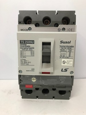 LS Electric Molded Case Circuit Breaker TS250NU 200A 3P FMU250 LL (0154002900)