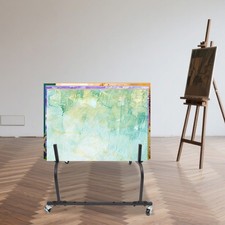 10-Slot Tile Sample Display Rack, Picture Fame/Canvas Storage Display Rack Cart