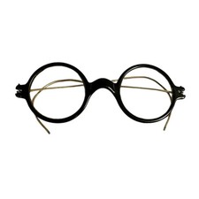 Antique 1920s Round Black Bakelite Eye Glasse...