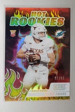 2025 Panini Score Hot Rookies Gold Zone Quinn Ewers #7/50 Texas Longhorn 
