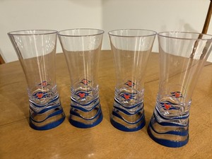 4 Disney Cruise Line DCL Acrylic Wave Glasses Shatter Resistant Pool Patio 15oz