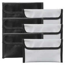 6 Pack Small Fireproof Bag 8 x 5 Inch Fireproof Money Waterproof Pouch Docume...