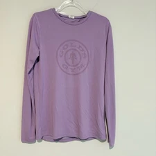 Gold's Gym Long Sleeve Cut Out Back Shirt Purple Size Medium