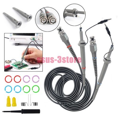 2x 100MHz Oscilloscope Scope Analyzer Clip Probe Test Leads Kit for HP Tektronix