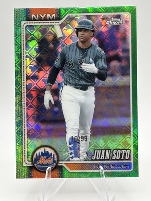 2025 Topps Chrome Logofractor Juan Soto New York Mets Green Refractor /99