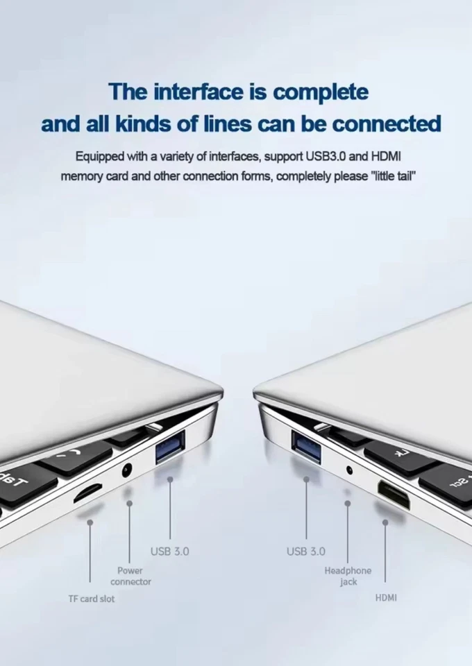 Nuevo Windows 11 Pro Intel Atom A3950 2025 Notebook Gamer 12GB RAM 512GB 1TB SSD  Foto 3 de 4