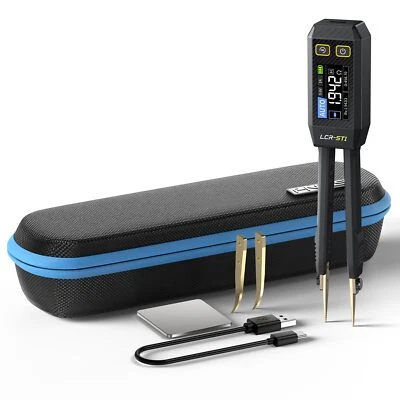 FNIRSI LCR-ST1 Smart Tweezer LCR SMD ESR Tester Ohm Capacitance Diode Test-US