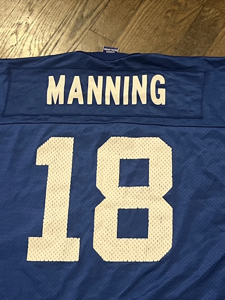 Camiseta deportiva Indianapolis Colts Peyton Manning para hombre talla 48 azul campeón Foto 2 de 4