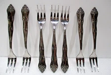 7 Vintage Stainless Steel Japan Cocktail, Seafood Fork, Small 5-3/8"