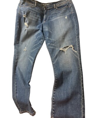 American Eagle Outfitters Super Skinny Jeans Distressed Denim Holes Sz 18 Short