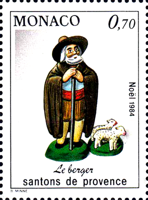 Briefmarken-Set Monaco 1984 – Weihnachten: Krippenfiguren, Postfrisch (MNH)