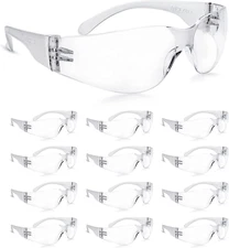 Clear Safety Glasses, Bulk of 24, ANSI Z87.1 Impact Resistant Eye Protection