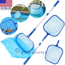 Heavy Duty Pool Skimmer Leaf Rake Net Scooper, Cleaning Swimming Pool Fine Mesh