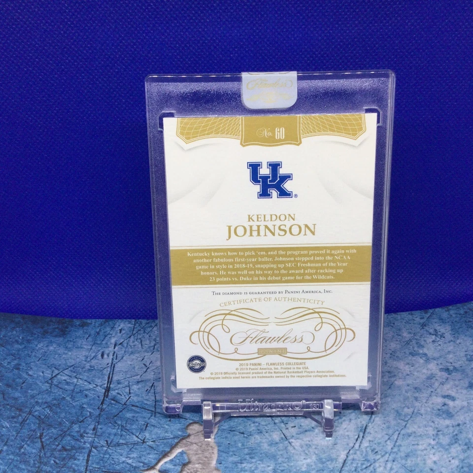 2019-20 Panini Flawless Diamond Keldon Johnson San Antonio Spurs RC # 60 18/20 - Image 4 of 4