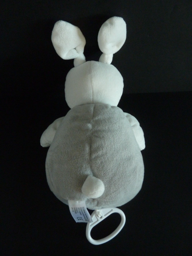 Z5. DOUDOU BOULE MUSICAL NICOTOY SIMBA LAPIN GRIS BLANC ETOILES ETAT NEUF* - Photo 11/11