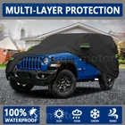 For Jeep Wrangler 2 Door CJ,YJ, TJ & JK Dust UV Waterproof Protection Car Cover