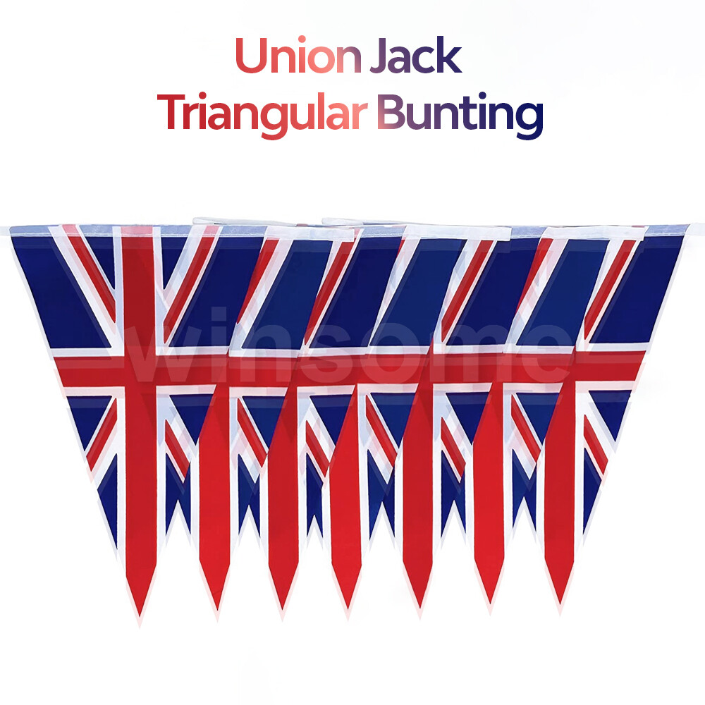 33ft Union Jack Flag Outdoor Coronation Bunting Pennants Platinum Jubilee Banner