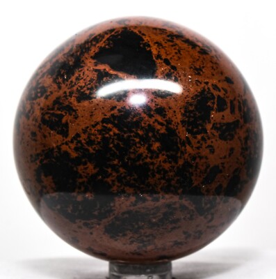 2.4'' Mahogany Obsidian Volcanic Glass Sphere Polished Crystal Mineral - Mexico