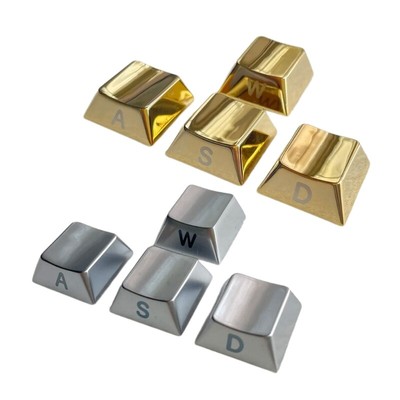 Alloy Metal Keycap WASD Side Engraving Keycap for Mechanical Keyboards 4PCS