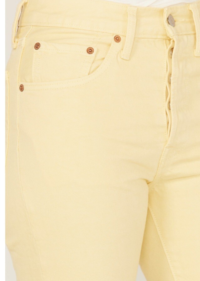 New Levis 501 Original Cropped 100% Cotton Jeans Yellow 362000213