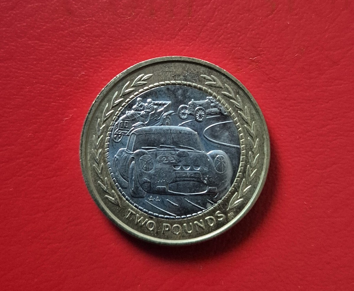 Isle of Man Manx TT Races 1998 Vintage Rally Car £2 TWO Pound Coin