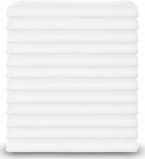 Standard Size White Cotton Pillowcases ,T-200 Heavy Weight Quality, 12 Pack