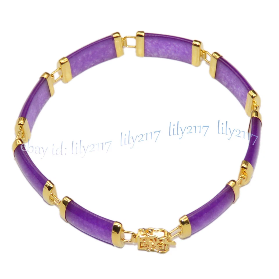 Pulseira de jade vermelha roxa natural fortuna feminina pulseira da sorte joias de pedras preciosas - Imagem 2 de 4