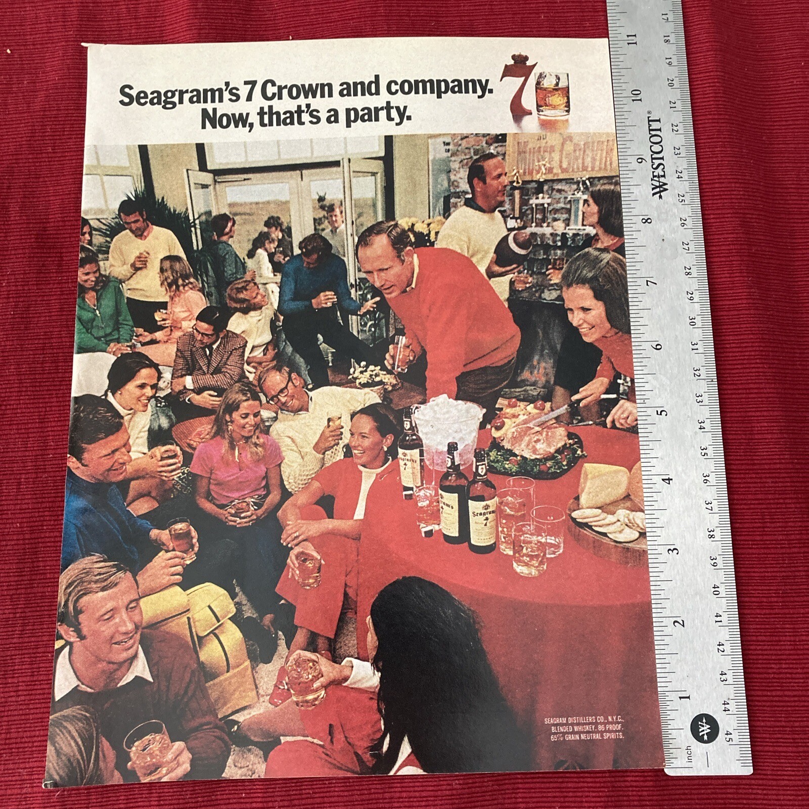 Seagram’s 7 Crown Canadian Whiskey Party Theme 1970 Print Ad - Great To Frame!