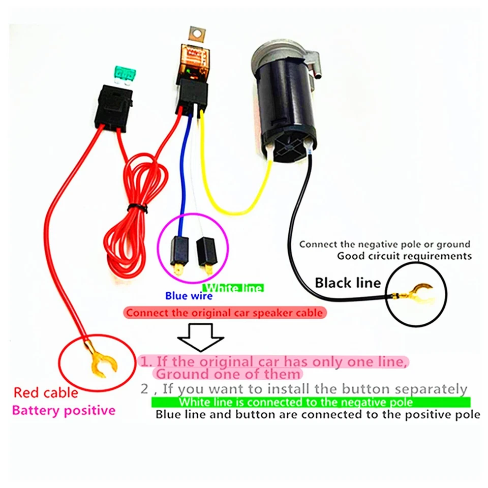 Klaxon de camion 150db Klaxon de voiture Chrome Zinc noir Tube unique Trompet... - Photo 4/4