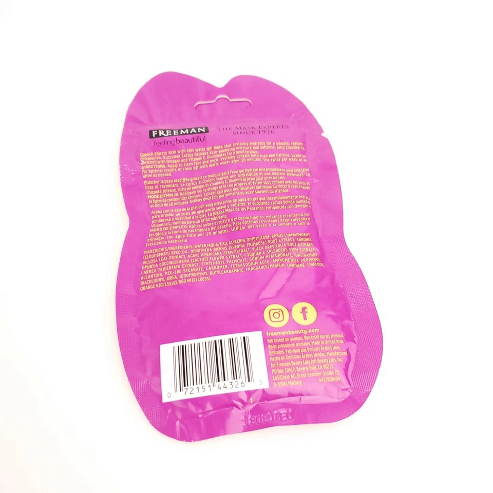 Freeman Hydrating Cactus Cloudberry Water Gel Mask  2 Sided Nail File USA Seller - Image 3 of 4