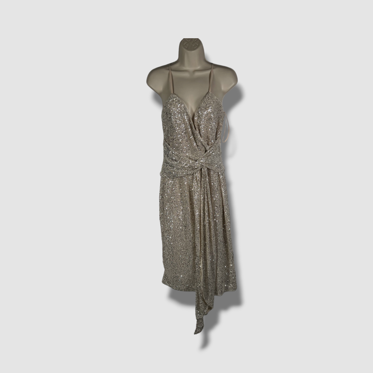 badgley mischka silver dress Buy Badgley Mischka Silver Sequin Embellished Midi Shirt Dress in Crepe For  Women Online