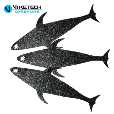 3Pcs New Sequins Tuna Mudflap Fishing Dredge Teaser Component 10''/13''/16''