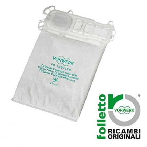 6 SACCHETTI VORWERK FOLLETTO ORIGINALI VK 135 136 6 PEZZI SACCHI  ASPIRAPOLVERE | eBay