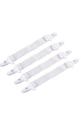 4PCS Garter Style Elastic Bed Sheet Grippers Garter Fastener Straps with