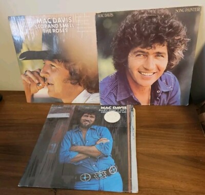 3 Lp MAC DAVIS Stop & Smell The Roses, Baby Don't Get Hooked, Song Painter**